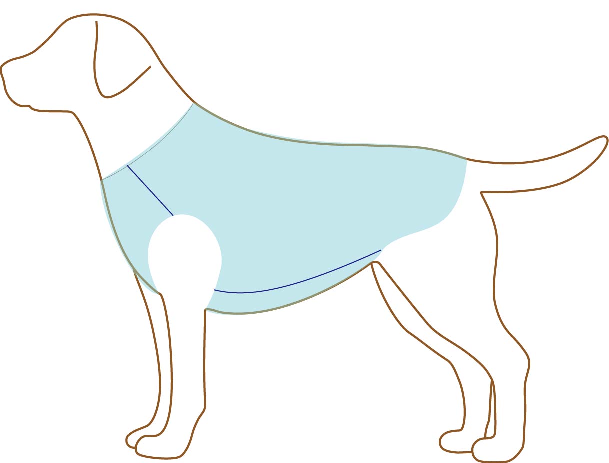 袖なしTシャツを着た犬のイラスト